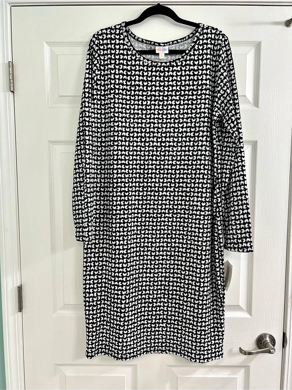 LuLaRoe Debbie Dress Animal Print Mini Dress Black & White 3XL NWT